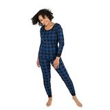 Leveret Womens 2 Piece Pajamas Top & Bottom 100% Cotton Black & Navy Plaid (Size X-Large) screenshot. Pajamas directory of Lingerie.