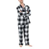 Leveret Men's Sleep Bottoms - Black & White Plaid Flannel Pajama Set - Men screenshot. Pajamas directory of Lingerie.