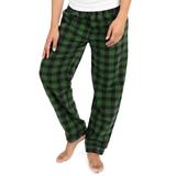 Leveret Women's Sleep Bottoms Black - Black & Green Plaid Fleece Pajama Pants - Women screenshot. Pajamas directory of Lingerie.