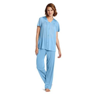 Exquisite Form Women's Colortura Short Sleeve Pajama,Purity Blue,3x