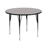 Flash Furniture 42'' Round Grey HP Laminate Activity Table - Standard Height Adjustable Legs screenshot. Learning Toys directory of Toys.