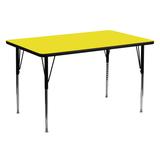 Flash Furniture 30''W x 60''L Rectangular Yellow HP Laminate Activity Table - Standard Height Adjust screenshot. Learning Toys directory of Toys.