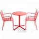 Ensemble table de jardin et 2 fauteuils métal rouge - Palavas - Rouge