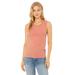 Bella + Canvas B6003 Women's Jersey Muscle Tank Top in Heather Sunset size XL | Ringspun Cotton 6003, BC6003