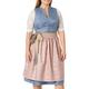 Stockerpoint Damen Dirndl Melinda Kleid für besondere Anlässe, blau-Taupe, 32