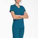 Dickies Women's Balance V-Neck Scrub Top With Zip Pocket - Caribbean Blue Size 3Xl (L10593)