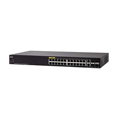 Cisco SF350-24MP Managed Switch with 24 10/100 Max Ports plus 375W PoE, 4 Gigabit Ethernet (GbE) Com