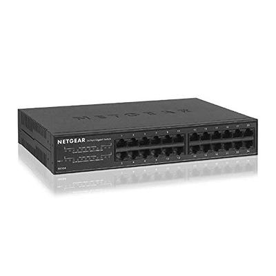 NETGEAR 24-Port Gigabit Ethernet Unmanaged Switch (GS324) - Desktop/Rackmount, Fanless Housing for Q