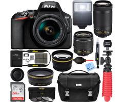 Nikon D3500 DSLR Camera w/ AF-P DX 18-55mm & 70-300mm Zoom Lens 64GB Accessory Bundle