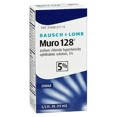 Bausch & Lomb Muro 128 Solution 5% 15 mL (Pack of 2)