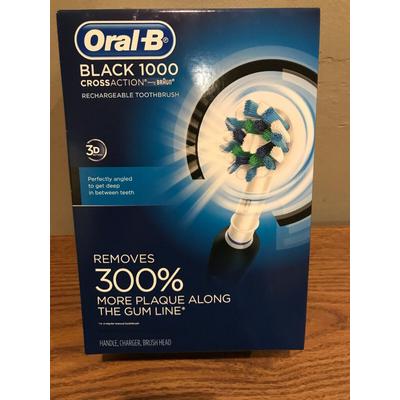 1 Of New Oral-B Black 1000 Cross Action Power Rechargeable Electric Toothbrush