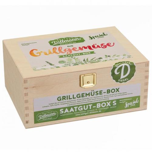 Saatgut-Holzbox Grillgemüse, 7 Saatgut-Sorten