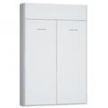 Armoire lit escamotable dynamo blanc mat Ouverture assistée et pied automatique, couchage 140200 cm