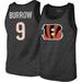 Men's Majestic Threads Joe Burrow Black Cincinnati Bengals Name & Number Tri-Blend Tank Top