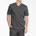 Dickies Men's Balance V-Neck Scrub Top With Patch Pockets - Pewter Gray Size 4Xl (L10592)