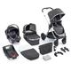 Babymore Memore V2 Travel System 13 Piece Chrome - 3-in-1 Pram Travel System, Foldable, Reclining Baby Pushchair, Coco i-Size Baby Car Seat with ISOFIX Base & Accessories, 0-4 Years | Up to 22 Kg