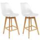 Altobuy - parsa - Lot de 2 Chaises de Bar Blanches et Pieds Bois - Blanc