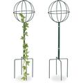 Tuteur de jardin h 80 cm, Boule ronde, Colonne rosier, Arche plante grimpante, set 2 métal, Arceau,