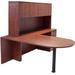 Cherry Peninsula L-Shaped Desk with Hutch