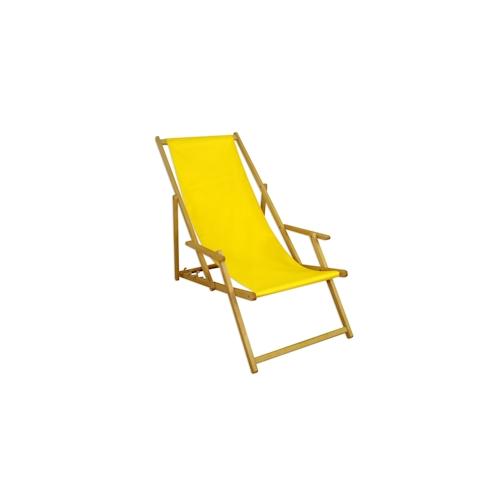 Liegestuhl Gartenliege gelb Sonnenliege Strandliege Holz Deckchair Gartenmöbel Buche 10-302 N