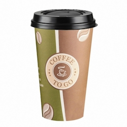 VEPATIM 200x Kaffeebecher Premium Coffee to go mit Deckel Pappe beschichtet 400 ml