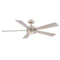 Modern Forms Wynd Outdoor Rated 60 Inch Ceiling Fan with Light Kit - FR-W1801-60L-SS