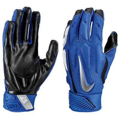 Nike D-Tack 6.0 Adult Football Lineman Gloves Royal/White/Chrome