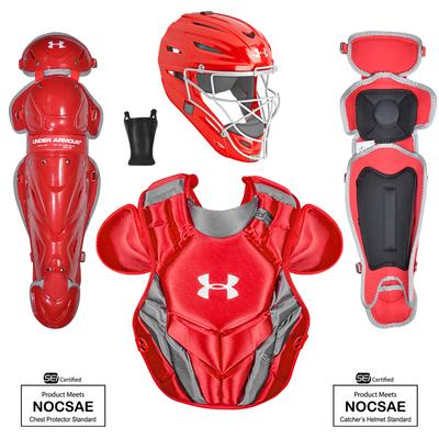 Under Armour Converge Victory Series NOCSAE Certified Youth Catcher's Set - Ages 9-12 Scarlet