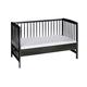 Schardt - Baby Beistellbett Micky - schwarz - 60x120cm - aus massivem Buchenholz - Stufenlos Höhenverstellbar - inkl. Umbauseiten und Sicherheitsgurt