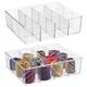mDesign Set of 2 Storage Box with 12 Compartments – Practical Clothing Storage Box for the Bedroom – Ideal Makeup, Accessories and Clothes Organiser Made of BPA-Free Plastic – Clear