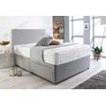 Sleep Factory's Grey Suede Memory Foam Divan Bed Set With Mattress And Headboard 3ft 4ft 4ft6 5ft 6ft Single Double Small UK King Super King (2.6FT (Small Single), No Drawers)