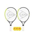 DUNLOP 2 x SX Team Junior Tennis Rackets (Various Options) (2 x 19 + Foam Balls)