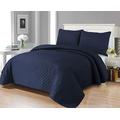 MIA Quilted Bedspreads King Size-Embossed Bedspread and Coverlets 3 Pcs Comforter Set- Bedspreads and Throws Ultrasonic Microfibre for King size Bed (King 250x250 CM, Blue)