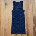 American Eagle Outfitters Tops | Aeo | Lace Back Tank | Color: Black | Size: Xxs