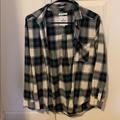American Eagle Outfitters Tops | Americaneagle Boyfriend Fit Plaid Shirt/Never Worn | Color: Green/White | Size: Xs