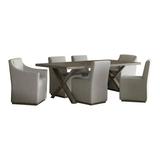Bernhardt Highland Park 7 - Piece Dining Set Wood/Upholstered/Metal in Brown/Gray | 30 H in | Wayfair
