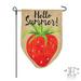 JEC Home Goods Strawberry Hello Summer 2-Sided 1'6 x 1 ft.Garden flag in Red/Brown | 18 H x 12.5 W in | Wayfair GF20025-0