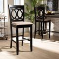 Alcott Hill® Aviston 28.3" Bar Stool Wood/Upholstered in Brown | 47.6 H x 18.3 W x 16.3 D in | Wayfair 52B04E5DB79149F1BECC72798CCC236C