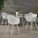 Wade Logan® Artha Outdoor Patio Dining Chair Plastic/Resin in White | 32.2 H x 24 W x 20.5 D in | Wayfair 5CB3CC067915473FB1921ECD18A348AC