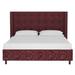 Joss & Main Harrell Tufted Low Profile Platform Bed Upholstered/Metal/Polyester/Linen in Red/White | 47 H x 83 W x 85 D in | Wayfair