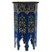 Bungalow Rose Handmade Moroccan Tall Table Blue Totton Wood/Solid Wood in Blue/Brown/Green | 28.5 H x 14.75 D in | Wayfair