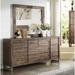 Union Rustic Kardel 6 Drawer Double Dresser w/ Mirror Wood/Metal in Brown/Gray | 34 H x 68 W x 18 D in | Wayfair 100F47C0FB6448598614428321B3748D