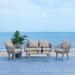 Highland Dunes Oropeza 4 Piece Sofa Seating Group w/ Cushions Metal | Outdoor Furniture | Wayfair 00F71B6125824A3A9C726859C98DF1A0