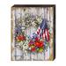 The Holiday Aisle® Mihram Patriotic Wreath by Dona Gelsinger Wood Block Wood in Brown | 24 H x 12 W x 1 D in | Wayfair