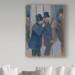 Vault W Artwork 'Portraits at the Stock Exchange' by Edgar Degas Oil Painting Print on Wrapped Canvas in Blue | 24 H x 18 W x 2 D in | Wayfair