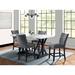 Latitude Run® Aitza 5 Piece Bar Height Solid Wood Dining Set Wood in Brown | 34"H x 52" L x 32" W | Wayfair CEA2FA67822D4E52A4A468BEB44DBD19