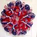 The Holiday Aisle® Patriotic Wreath All Ribbons Red White & Blue Burlap/Deco Mesh in Blue/Red | 28 H x 28 W x 6 D in | Wayfair
