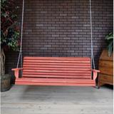 Highland Dunes Mahowny Porch Swing Wood/Solid Wood in Red | 21 H x 62 W x 28 D in | Wayfair C019577B397042A69E8ADFF13891D6E5