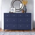 Three Posts™ Kowalsky 8 Drawer 57.99" W Double Dresser Wood in Blue | 38.03 H x 57.99 W x 17.71 D in | Wayfair AAA780BB0DEA4E0F9B102EB99328DBEB