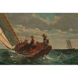 Vault W Artwork 'Breezing Up (A Fair Wind) 1873-1876' by Winslow Homer Framed Oil Painting Print on Wrapped Canvas in White | Wayfair